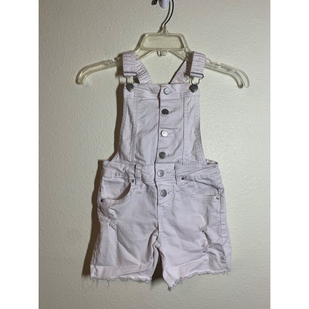 YMI Overall Shorts Denim White Casual Retro Y2K Cut Off Casual Girls Size 7